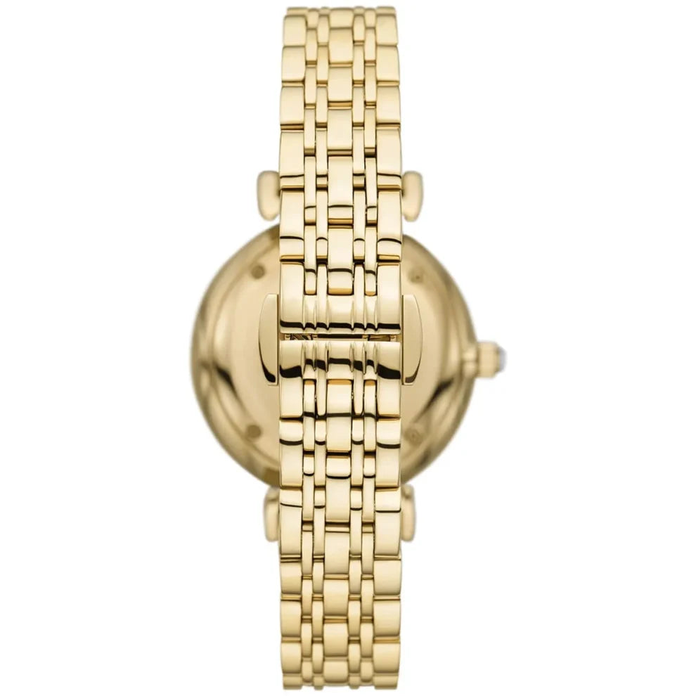 Emporio Armani Gianni T-Bar Women’s Gold Stainless Steel Watch with Silver Dial – AR11608Elegant and refined, the Emporio Armani Gianni T-Bar women’s watch is a perfect expression of timeless luxury.