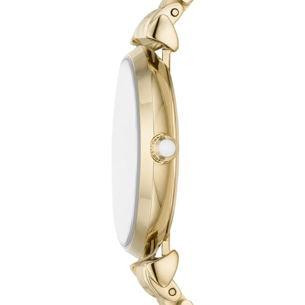 Emporio Armani Gianni T-Bar Women’s Gold Stainless Steel Watch with Silver Dial – AR11608Elegant and refined, the Emporio Armani Gianni T-Bar women’s watch is a perfect expression of timeless luxury.