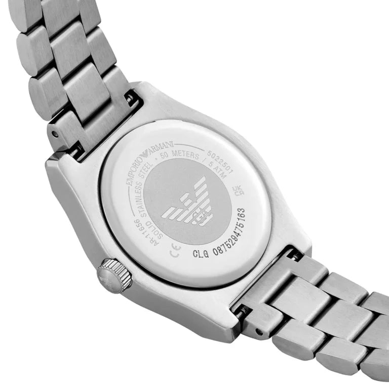 Emporio Armani Federica AR11656 Women’s Silver Stainless Steel Watch – Green Dial 32mm Quartz Timepiece with Date