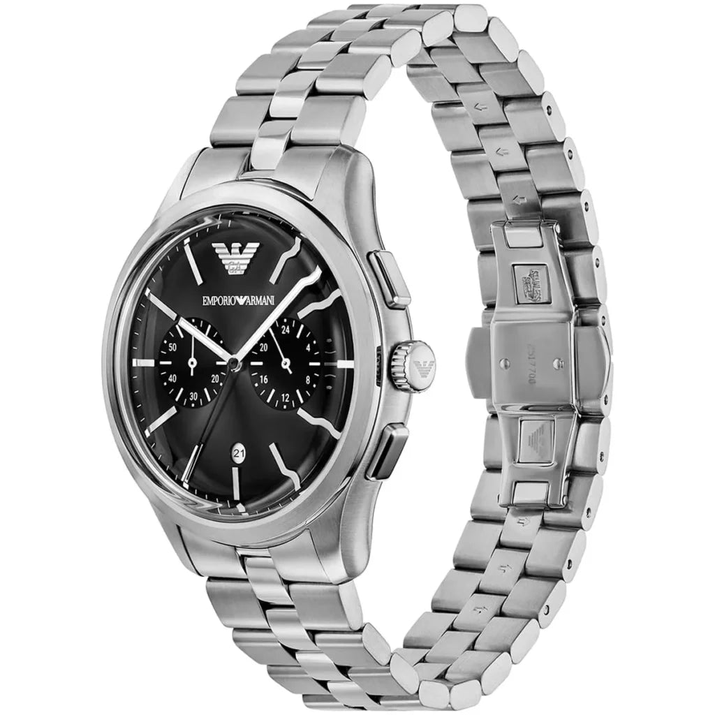 Emporio Armani Emporio Armani Dario Men’s Stainless Steel Watch AR11691 – Black Dial – 42 mm