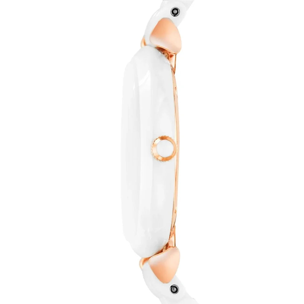 Emporio Armani Gianni T-Bar AR1486 Women’s Watch – White Ceramic Strap White Dial Elegant Luxury Fashion Watch