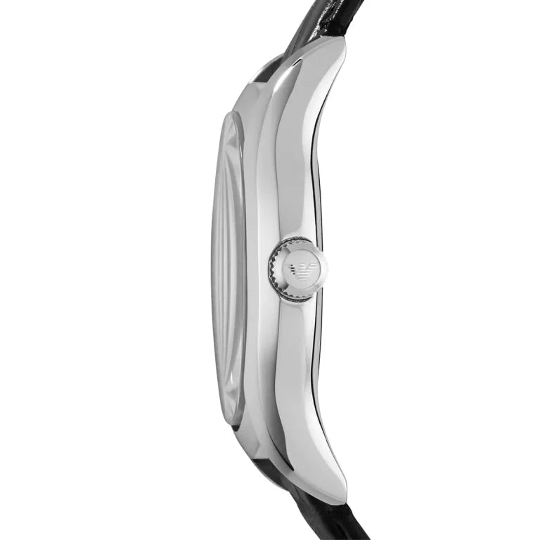 Emporio Armani AR1708 Valente Uni Men's Watch – Black Dial, Genuine Leather Strap, 38mm Quartz