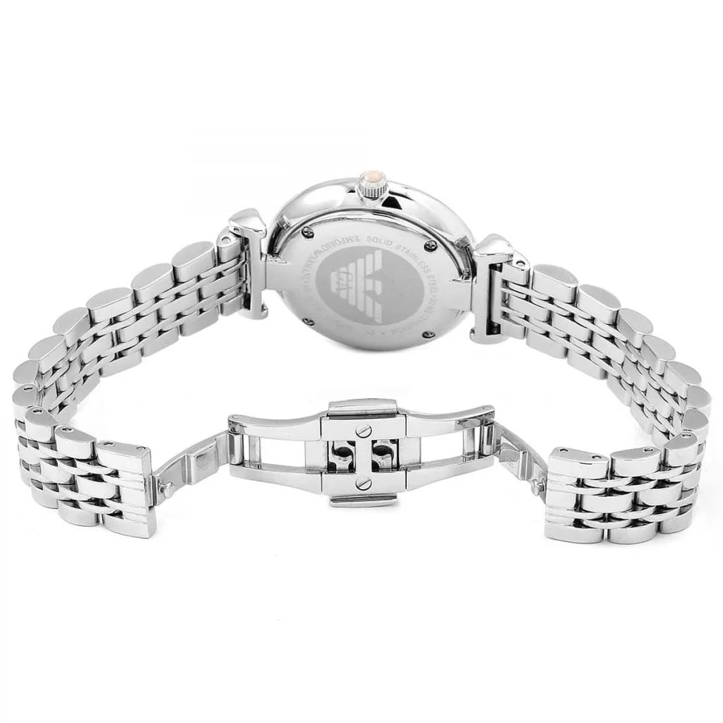 Emporio Armani AR1779 Women’s Watch – Gianni T-Bar Silver Stainless Steel with Pink Dial 32mm