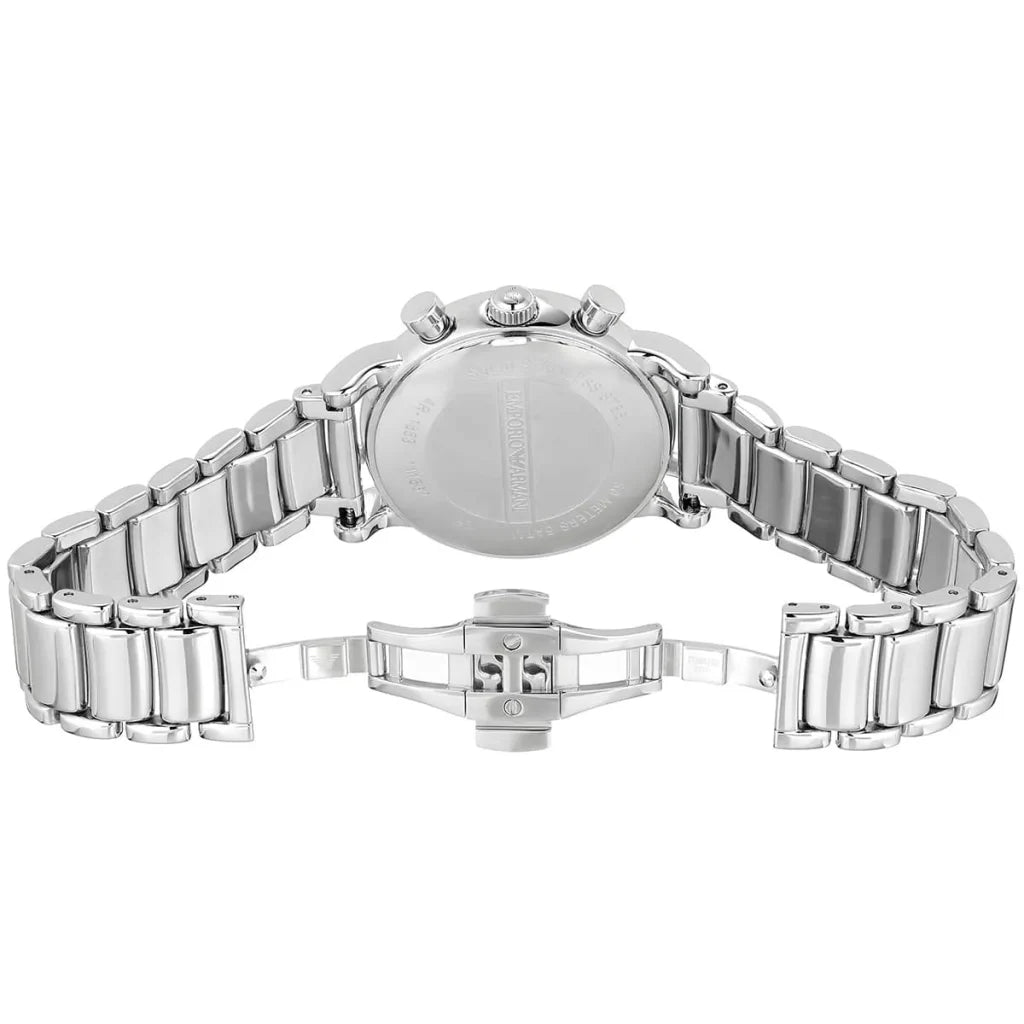 Emporio Armani AR1853 Men’s Watch – Luigi Large Silver Stainless Steel with Black Dial 41mm