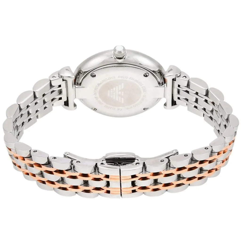 Emporio Armani Women’s Watch AR1987 – Elegant Gianni T-Bar Two-Tone Stainless Steel Quartz Timepiece