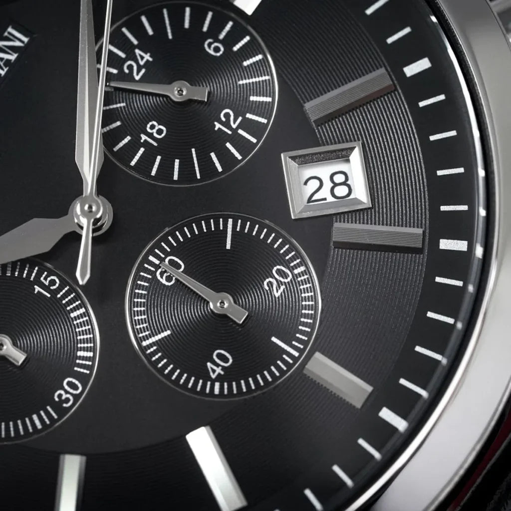 Emporio Armani Emporio Armani Renato Men’s Watch AR2447 – Black Dial with Genuine Leather Strap