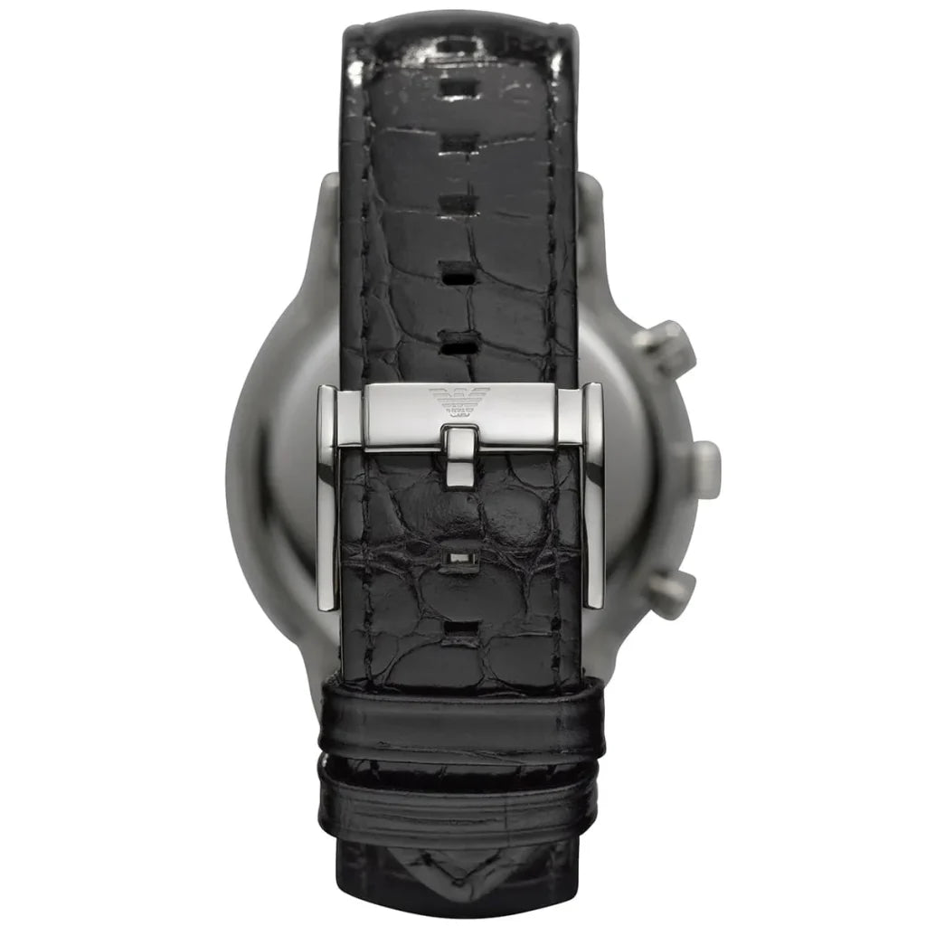 Emporio Armani Emporio Armani Renato Men’s Watch AR2447 – Black Dial with Genuine Leather Strap