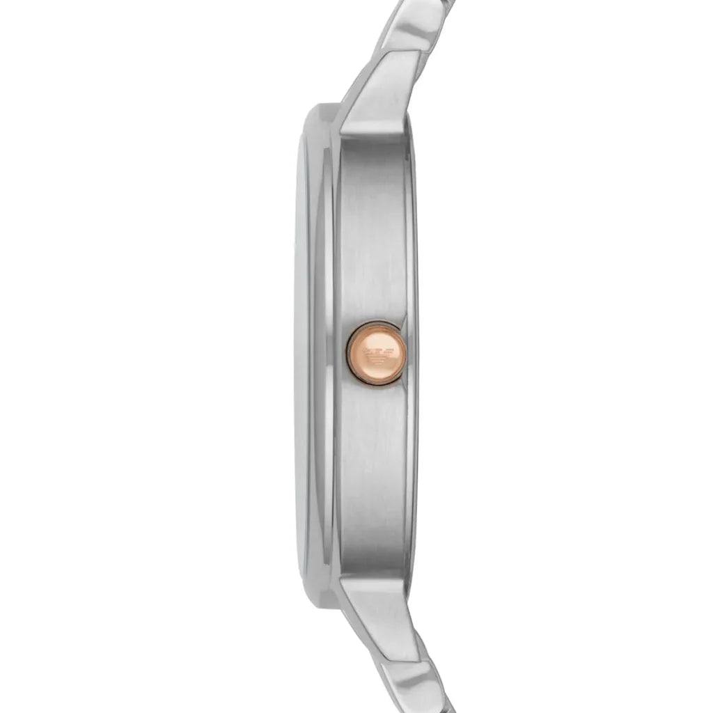 Emporio Armani Kappa Mini Men’s Watch AR2515 – White Dial, Two-Tone Silver & Rose Gold, 28mm