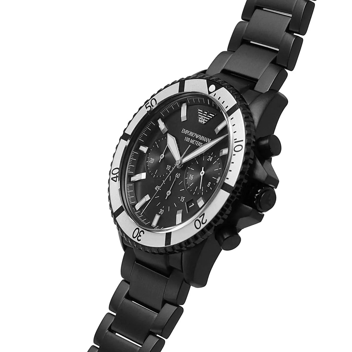 Emporio Armani AR80050 Men’s Analog Watch – 43mm Black Dial with Black Stainless Steel Strap | Diver Series