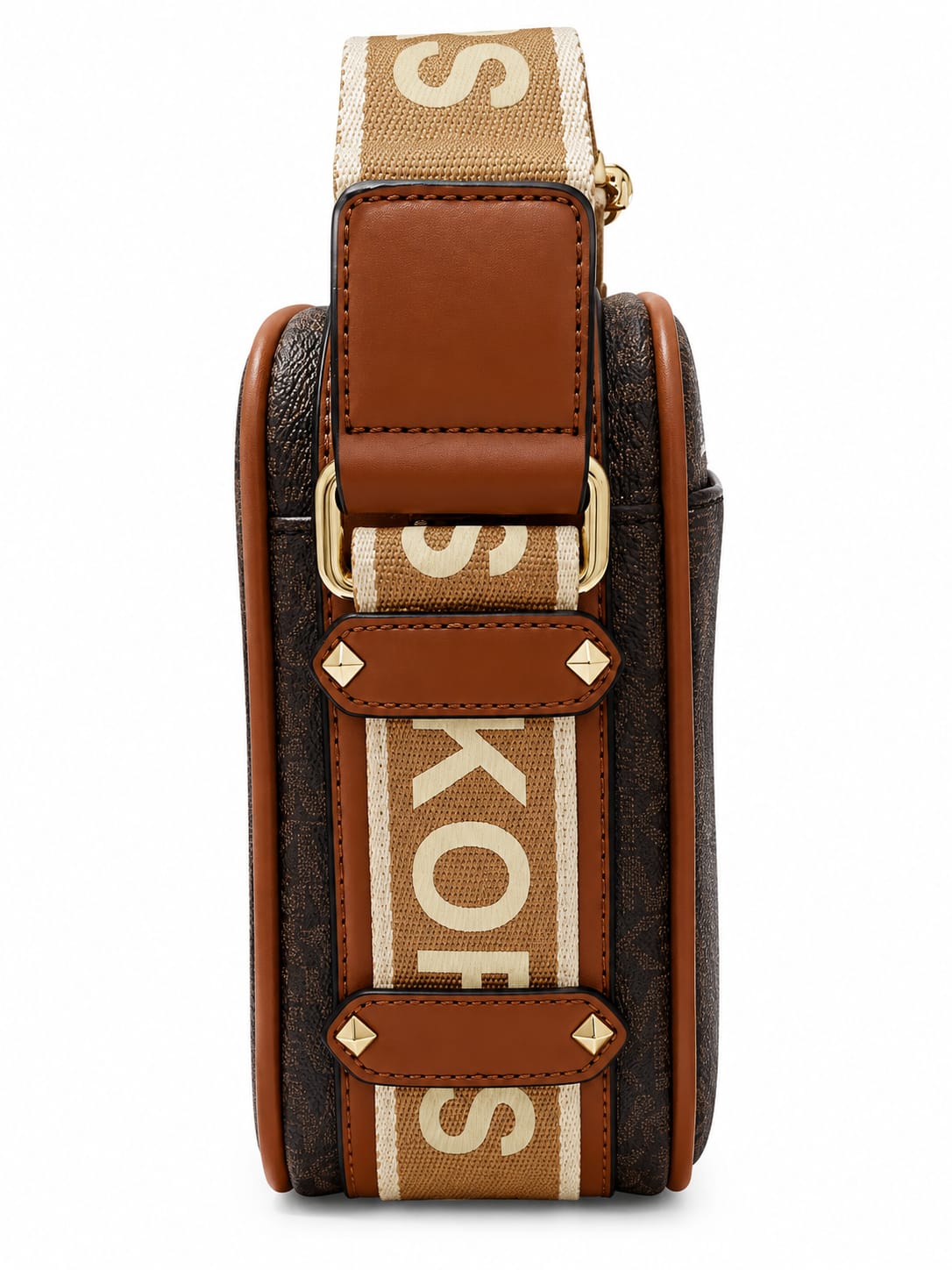 Michael Kors Women's Brown Signature Monogram Crossbody Bag with Adjustable KORS Strap#0080