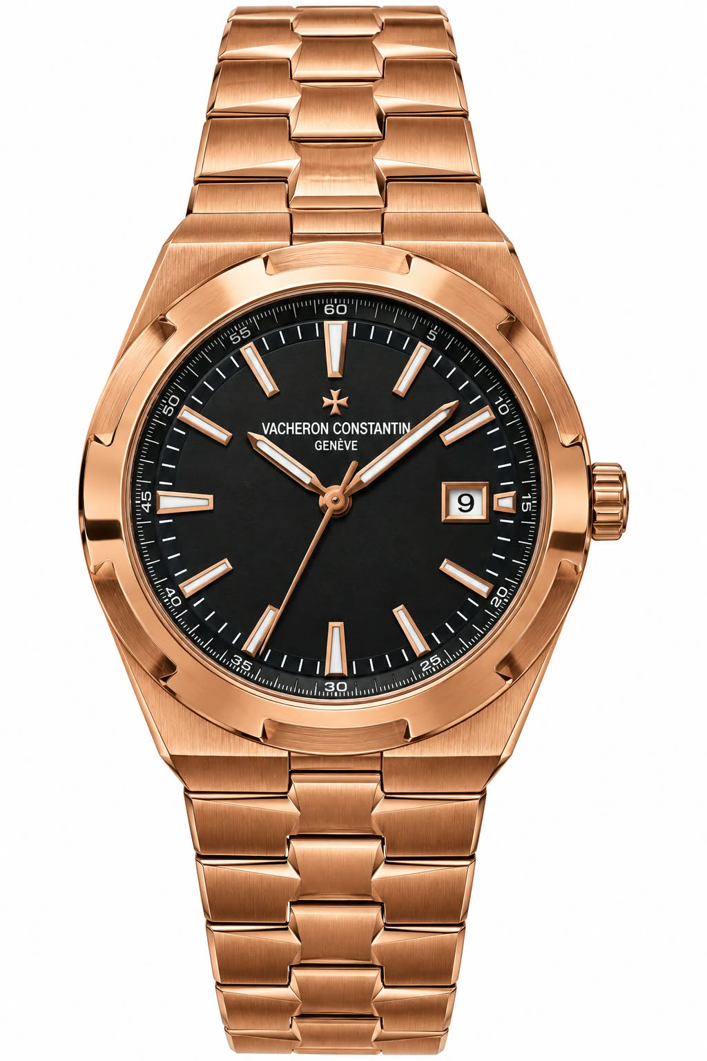 Vacheron Constantin Overseas Automatic Watch – Black Dial, Rose Gold-Tone Case and Bracelet