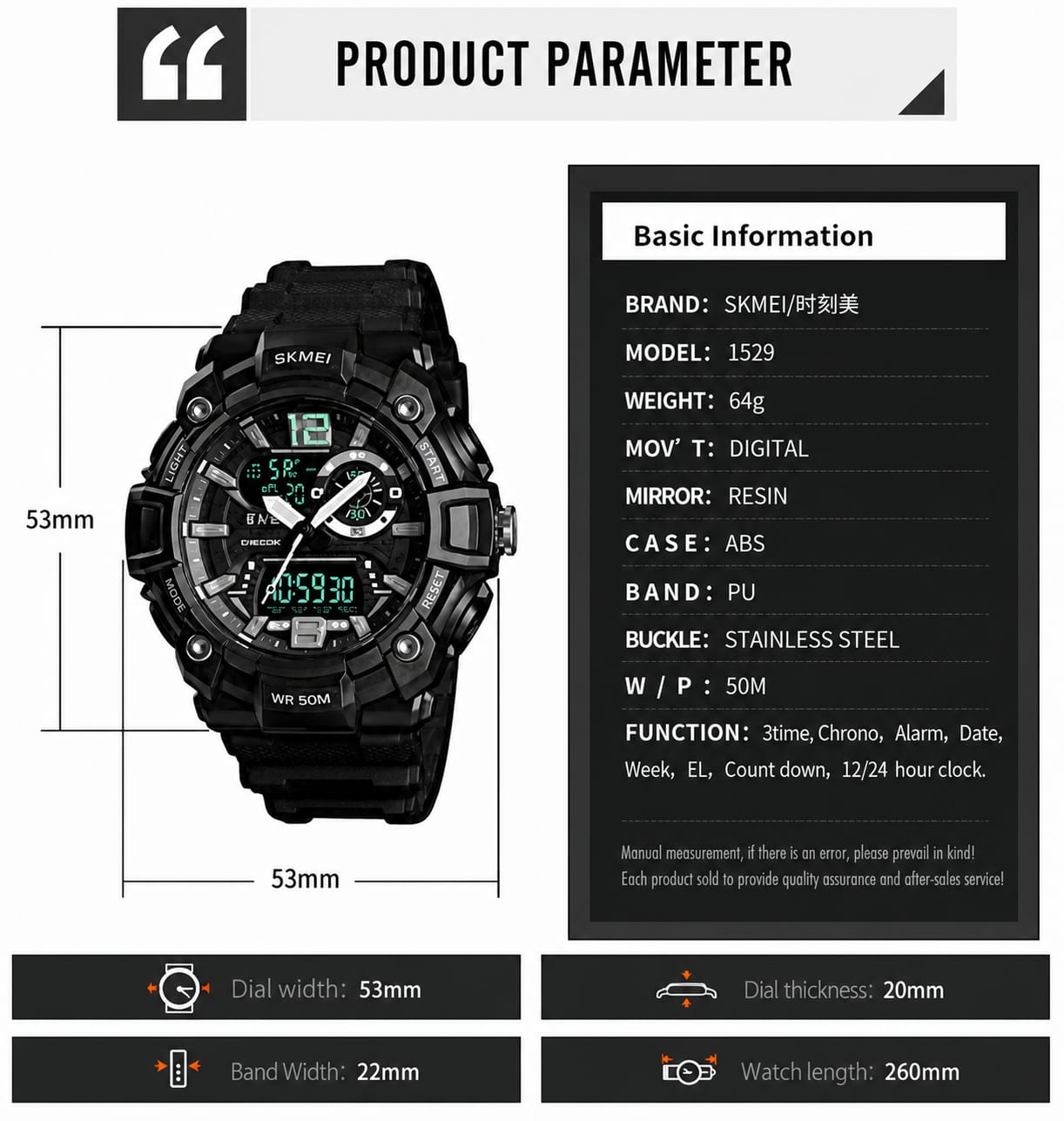 SKMEI 2018 Men's Digital Sports Watch – Water Resistant, Alarm, Stopwatch & Countdown Timer