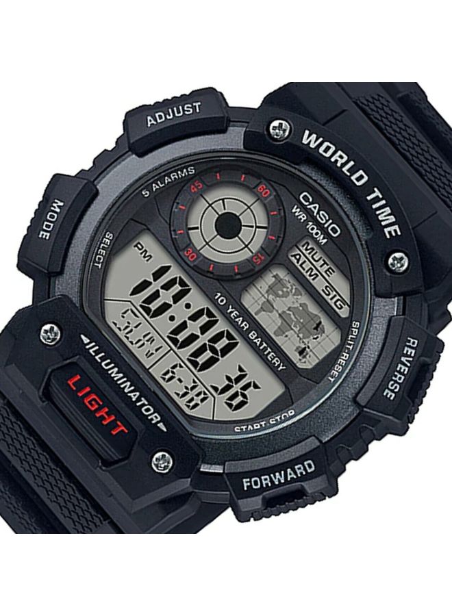 Water Resistant Digital Resin Wrist Watch AE-1400WH-1A - 51 mm - Black
