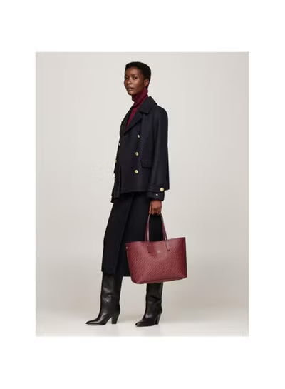 Tommy Hilfiger Monoplay Removable Laptop Pouch Handbag Burgundy TB75#78