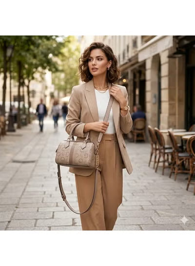 Guess Beige Women Handbag HG997808 – Elegant Leather Handbag for Everyday Use#017