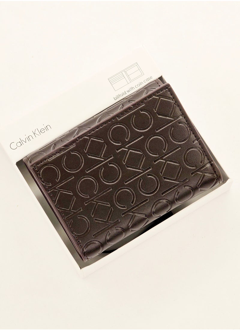 CK Brown Leather Trifold Wallet For Men 71#