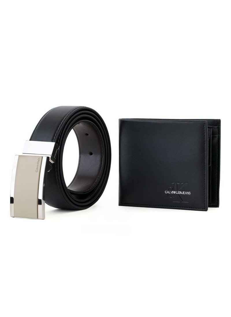 CK Black Leather Wallet-Belt Set For Men #11