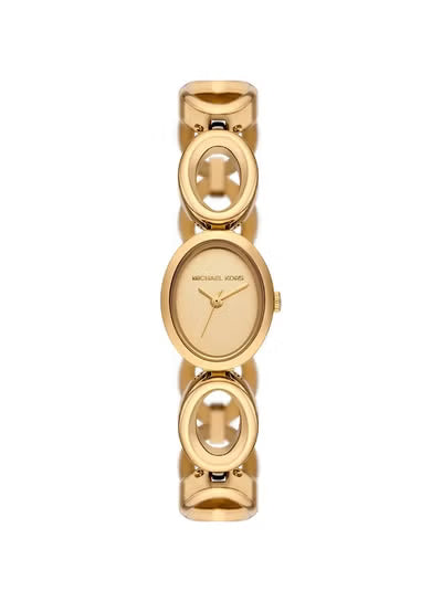 Michael Kors MK4957 Maude Gold Oval Women’s Watch – Elegant Quartz Stainless Steel Dress Watch
