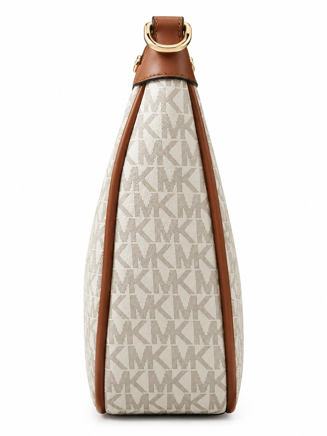 Michael Kors Signature Logo Hobo Shoulder Bag - Cream & Brown#0078