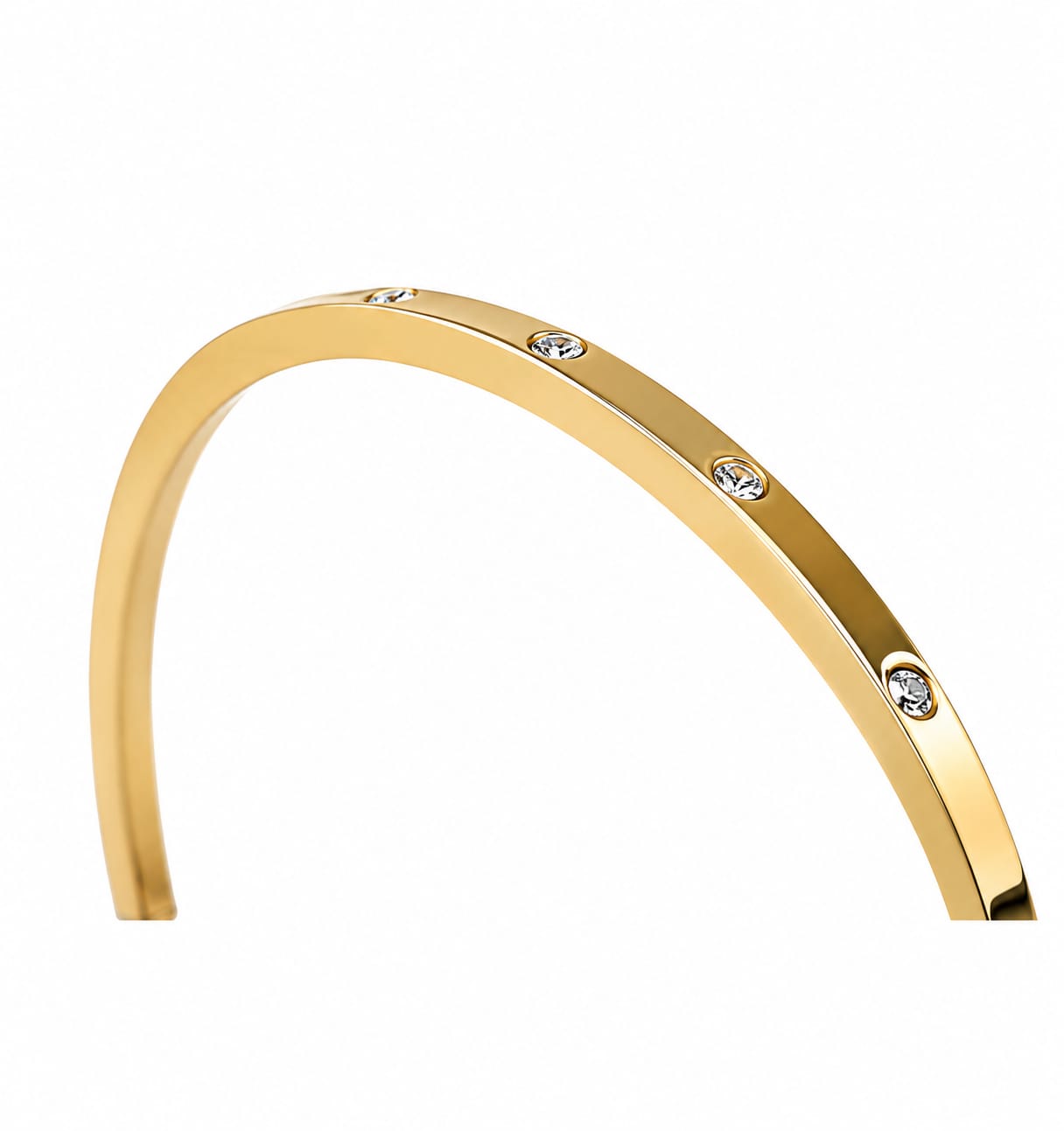 Elegant Gold Stainless Steel Open Cuff Bracelet – Minimal Luxury Jewelry for Women#025