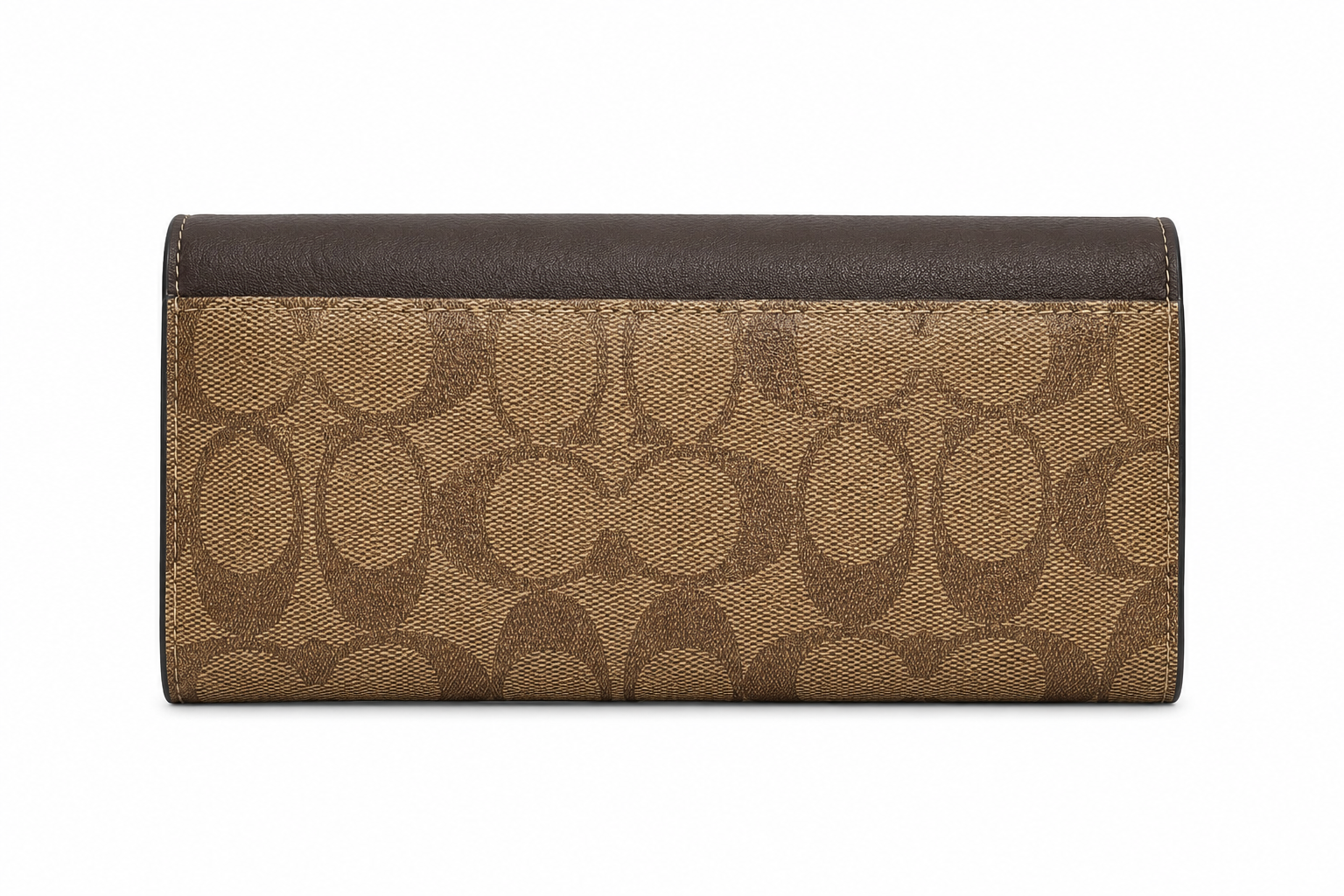 Coach Women's Signature Envelope Wallet – Brown with Dark Brown Leather and Gold-Tone Logo#09