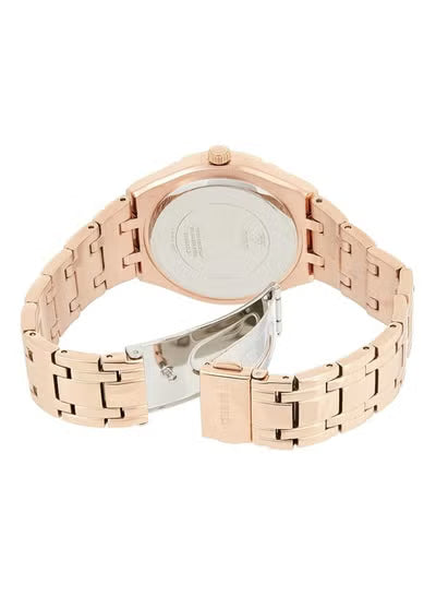 GUESS Ladies Watch GW0033L3 – Rose Gold Stainless Steel with Crystals, White Dial, Roman Numerals, 36mm Quartz Watch