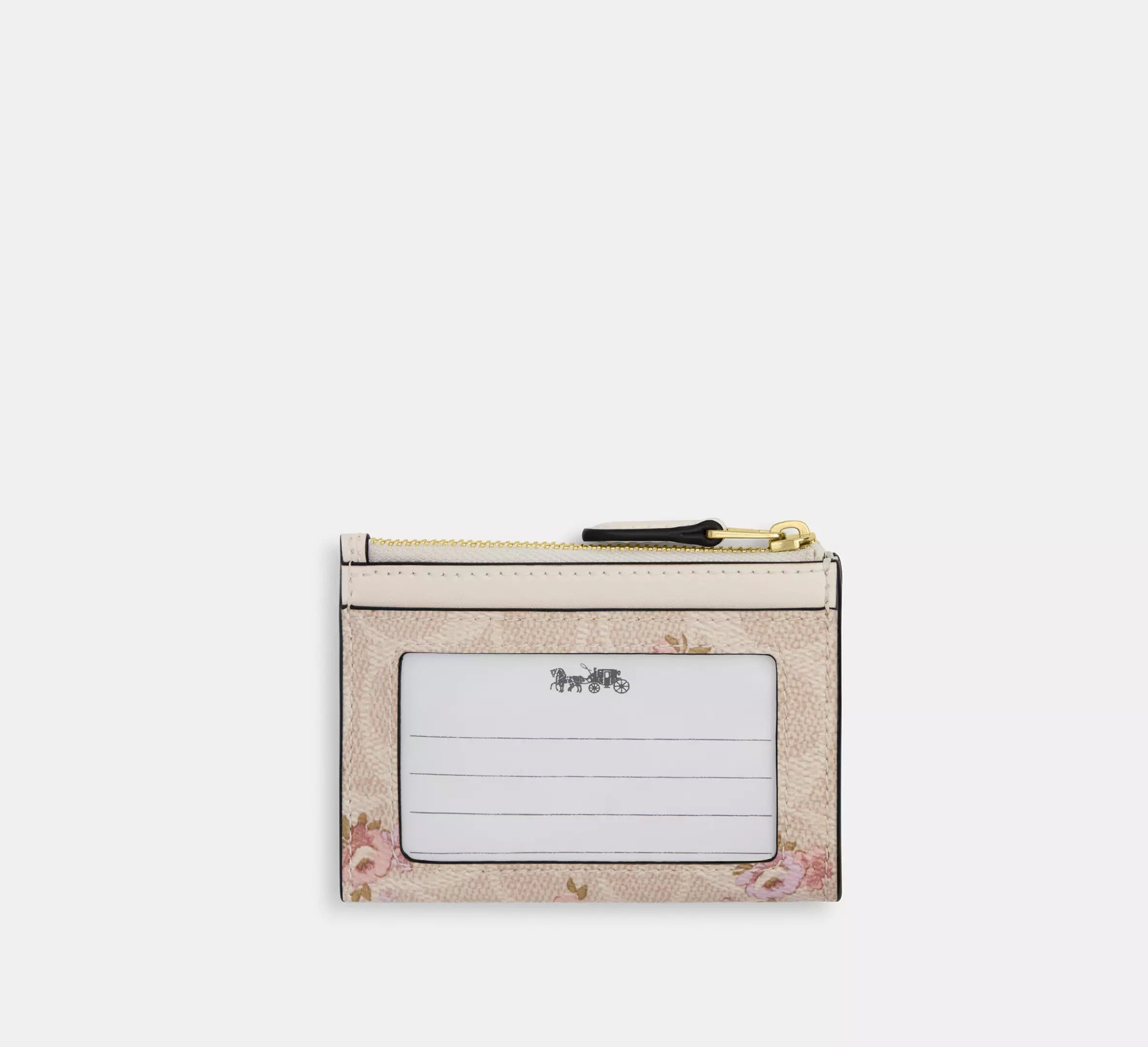 Coach Women's Signature Card Case and Coin Pouch Practical Key Ring Wallet #0008