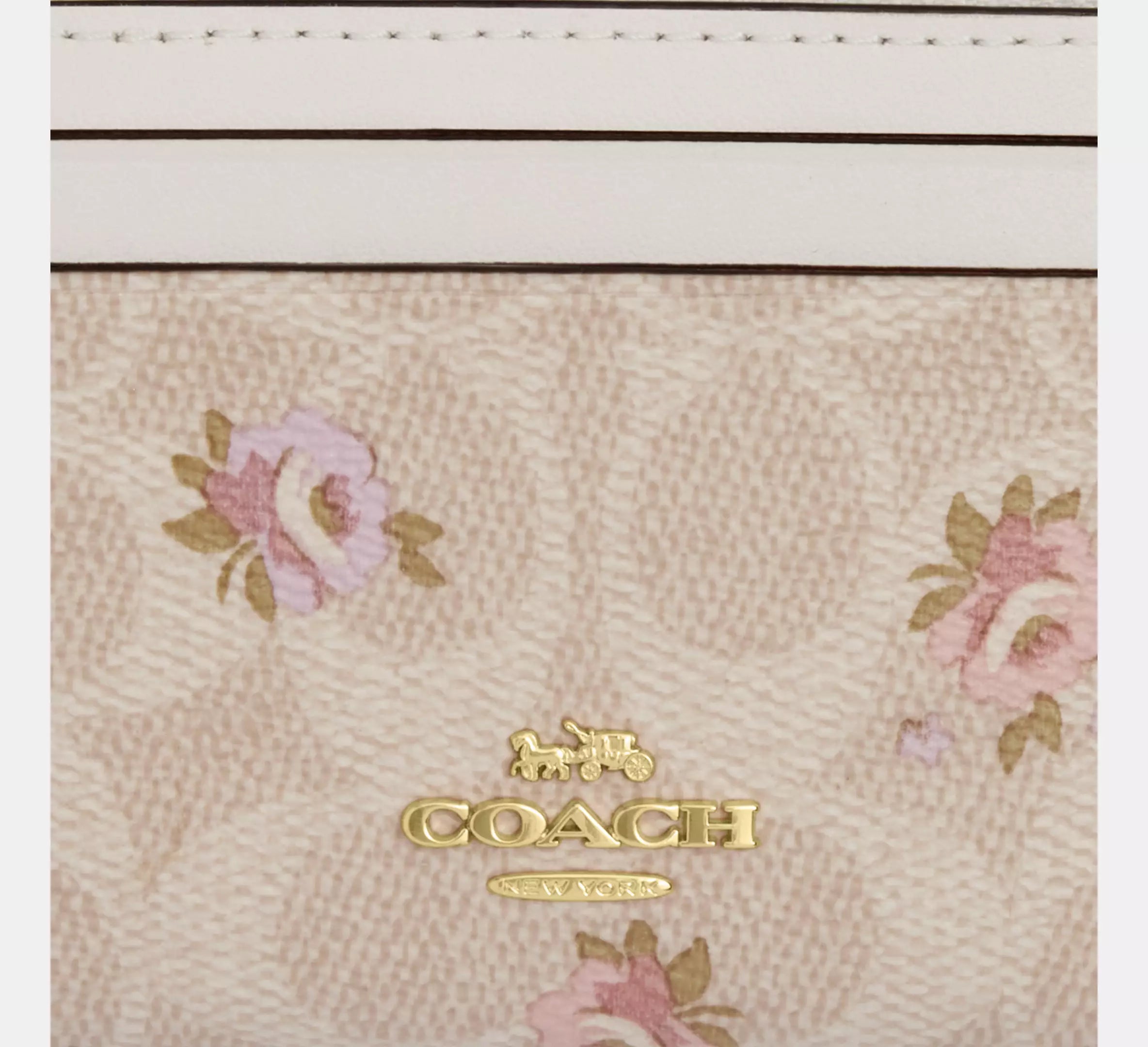 Coach Women's Signature Card Case and Coin Pouch Practical Key Ring Wallet #0008