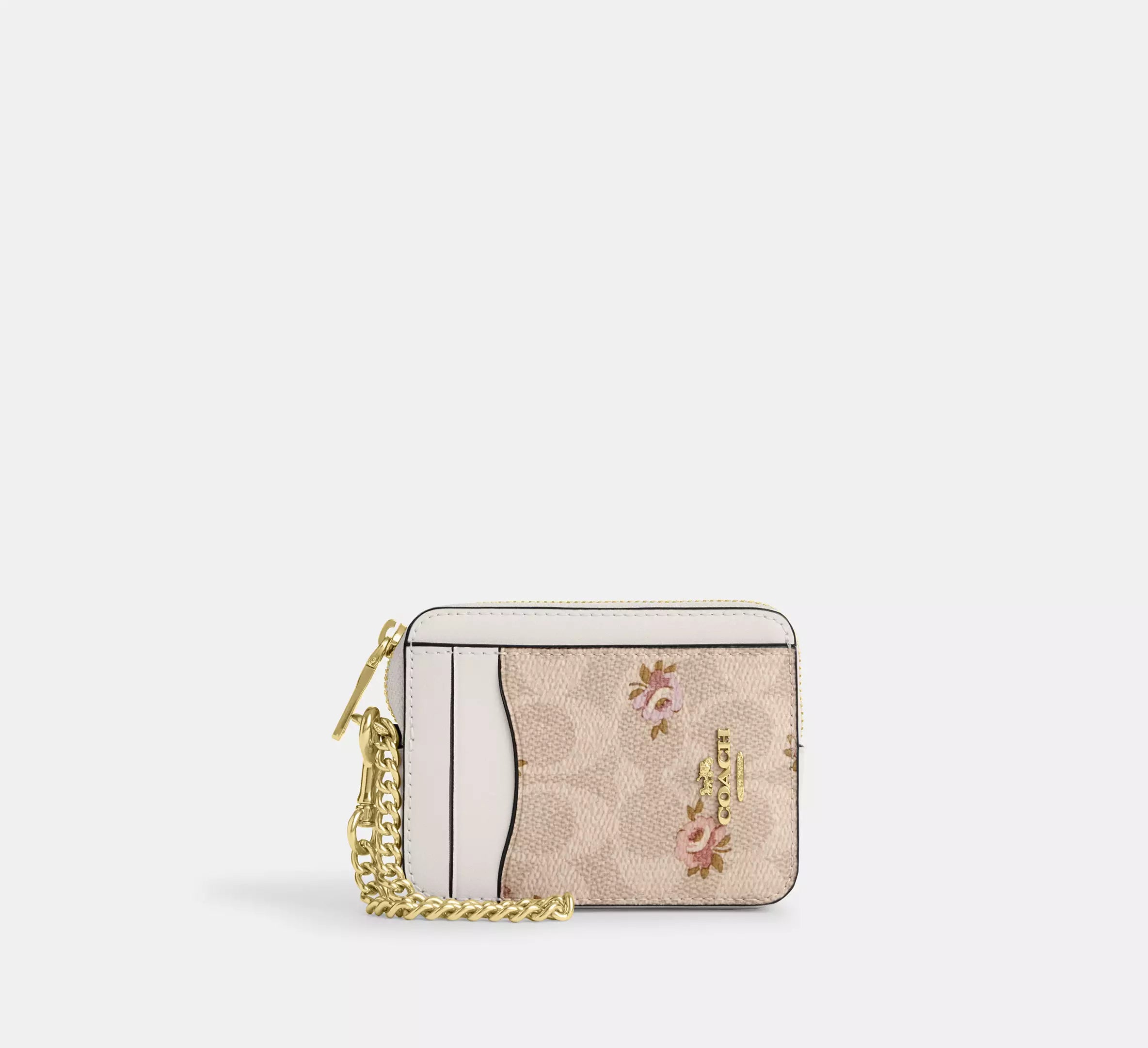 Zip Card Case In Signature Canvas With Floral Print #0023
