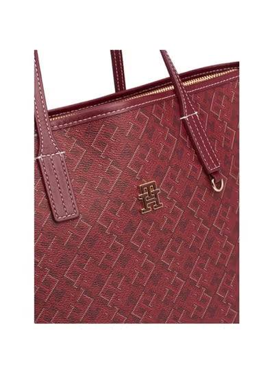 Tommy Hilfiger Monoplay Removable Laptop Pouch Handbag Burgundy TB75#78