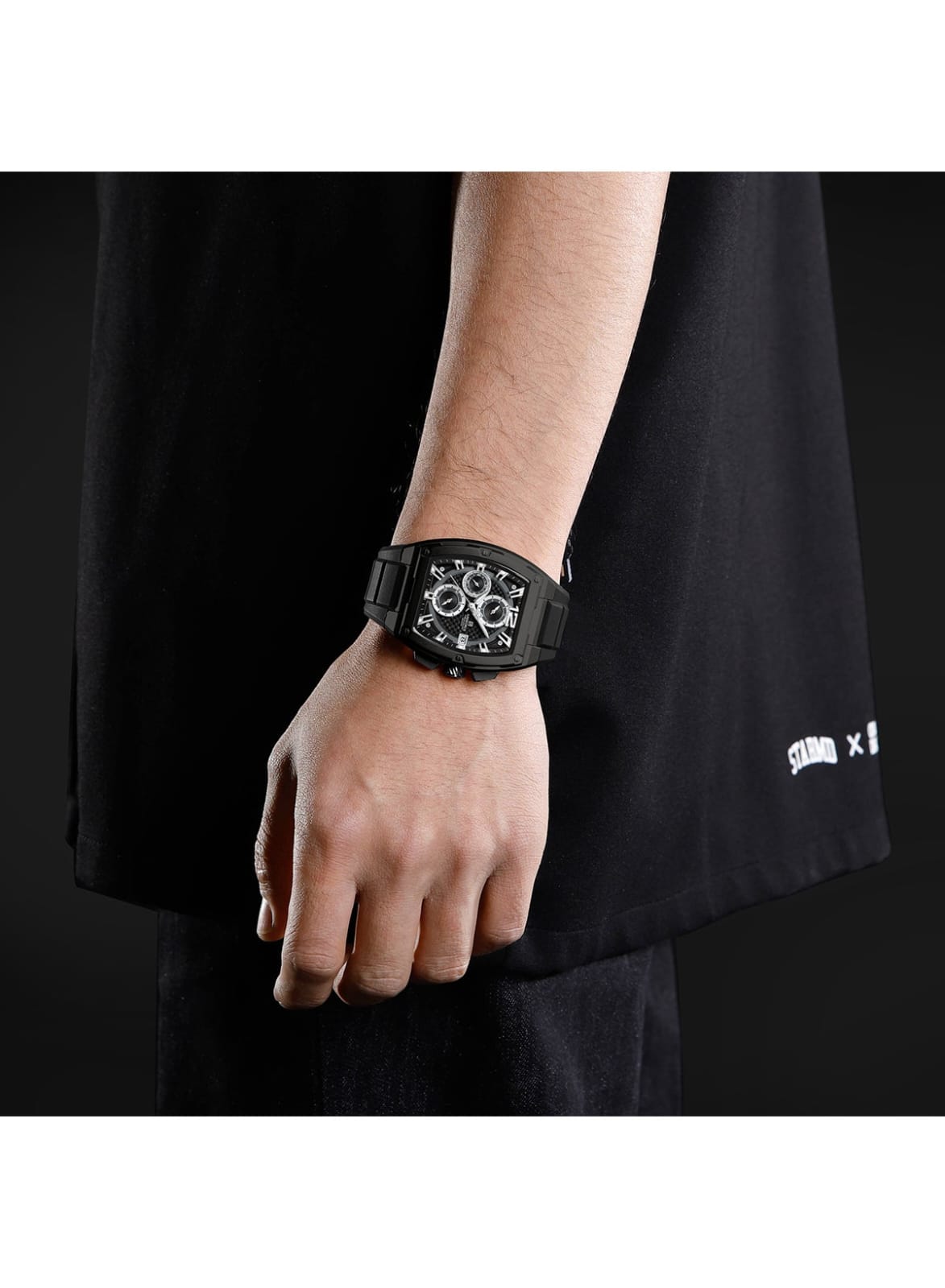 NAVIFORCE NF8050 Men's Analog Quartz Watch with Black Silicone Strap, 30M Water Resistant
