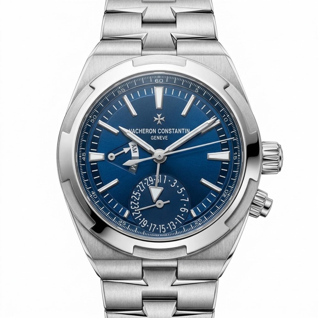 Vacheron Constantin Overseas Dual Time Automatic Watch – Blue Dial, Stainless Steel Case and Bracelet