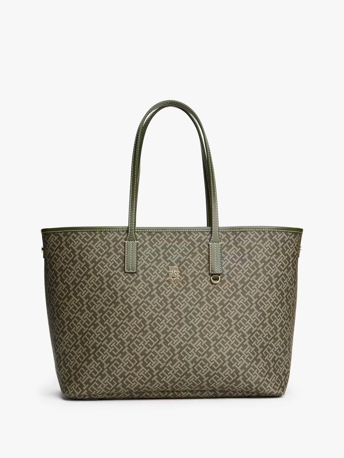 Tommy Hilfiger Women's TH Monoplay Tote Bag – Monogram Printed Textured Handbag AW0AW17696#0104