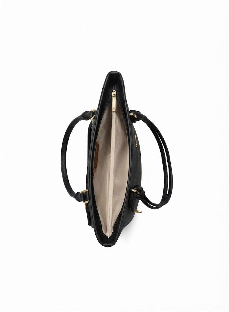 Michael Kors Signature Logo Large Tote Bag – Black#0052