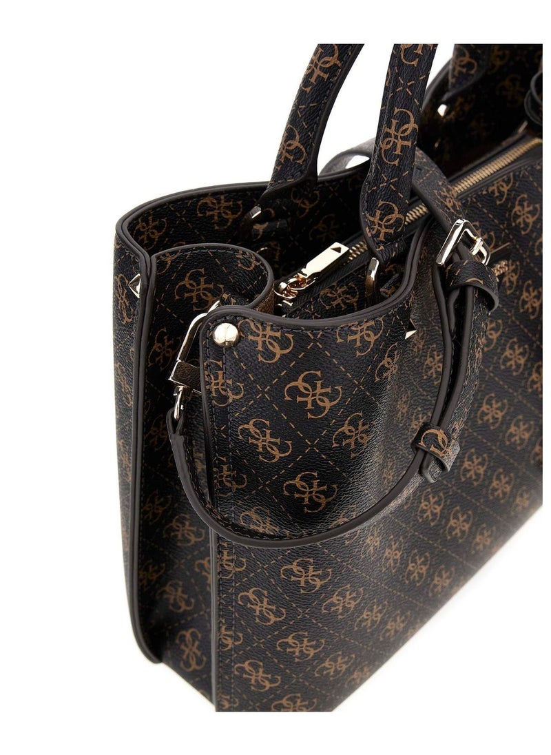 GU Leather Dark Brown Bag For Women 126#