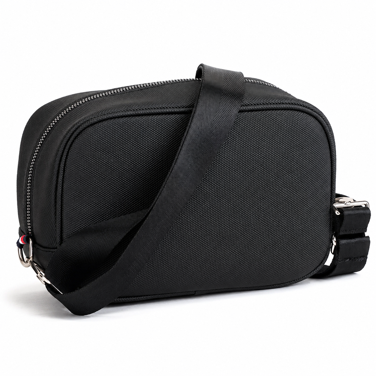 Tommy Hilfiger Black Wash Leather Hand Bag for Men with Adjustable Strap – Stylish Everyday Crossbody Bag#51