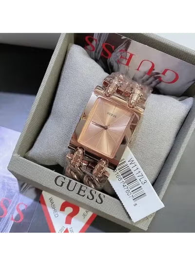 Guess W1117L3 Women’s Watch – Rose Gold Stainless Steel Bracelet & Dial | 28mm Square Quartz Elegant Timepiece