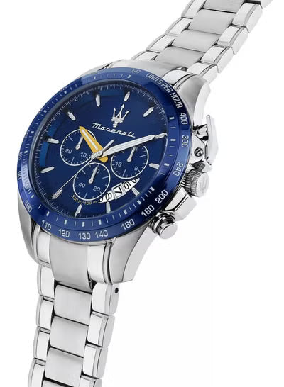 Maserati Traguardo R8871612039 Men’s Chronograph Watch – 45mm Blue Dial Stainless Steel Sport Luxury Watch