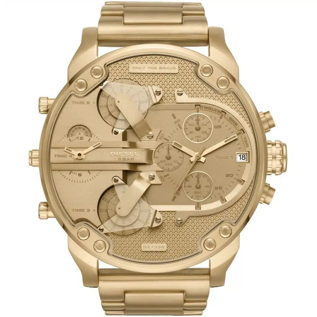 Diesel DZ7399 Mr. Daddy 2.0 Men’s Gold Stainless Steel Chronograph Quartz Watch – 57mm Bold Statement Piece