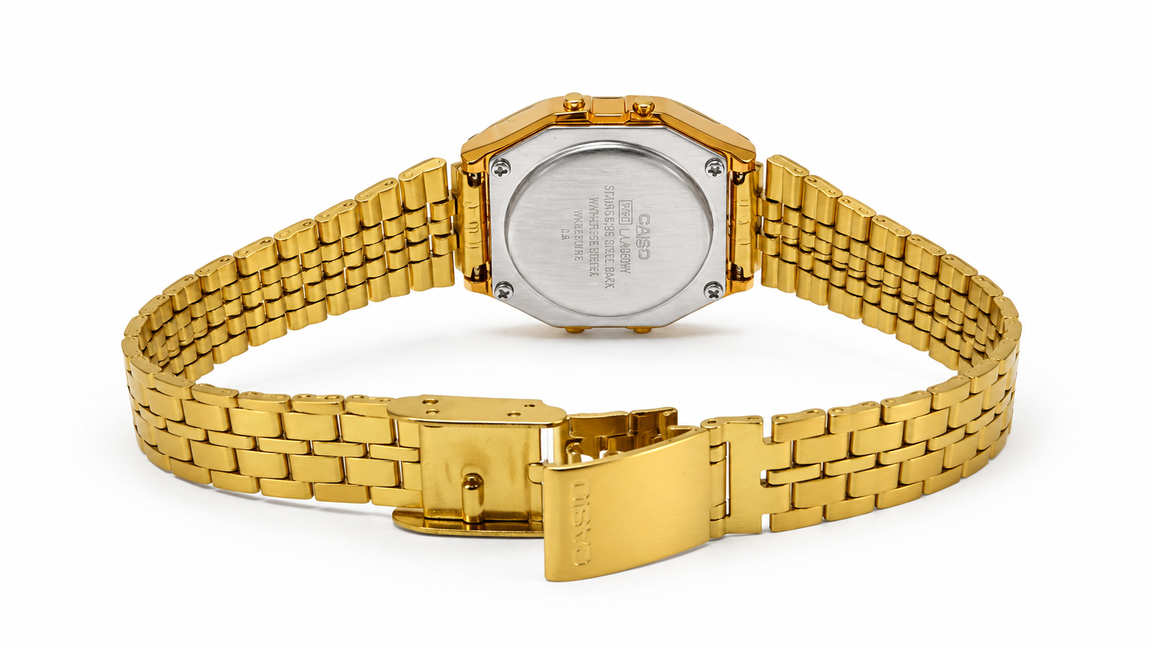 Women's Gold-Tone Digital Watch – Elegant Vintage Design with Stainless Steel Bracelet#S