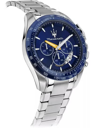 Maserati Traguardo R8871612039 Men’s Chronograph Watch – 45mm Blue Dial Stainless Steel Sport Luxury Watch