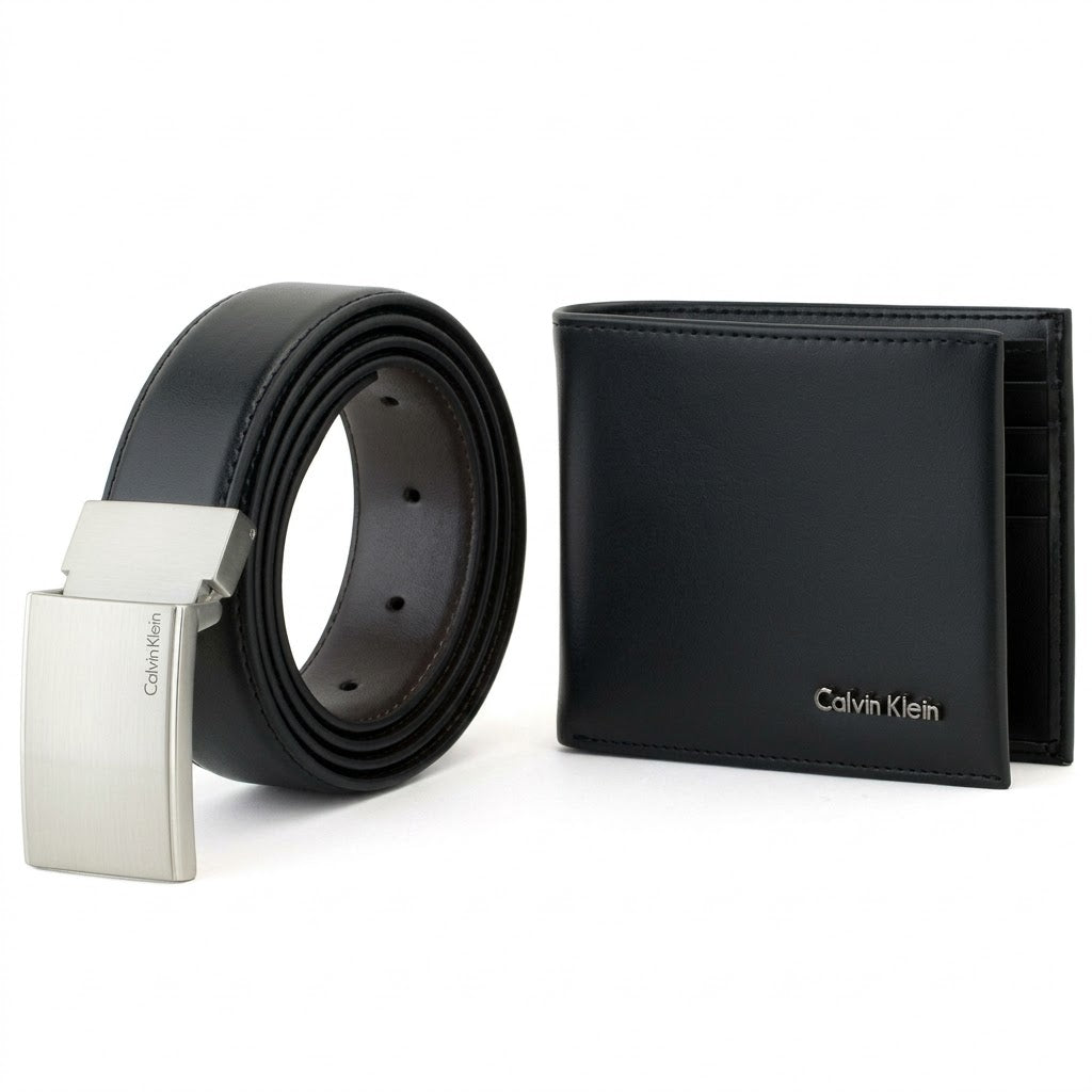 Calvin Klein Men’s Leather Belt & Wallet Gift Set – Black Premium Accessories Combo#16
