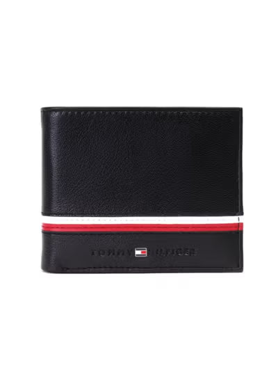 Tommy Hilfiger William Men's Leather Global Coin Wallet – Black Bi-Fold Wallet#09