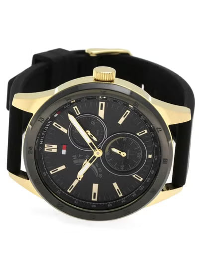 Tommy Hilfiger Men’s Sport Watch 1791636 – Black Silicone Strap with Rugged Elegance