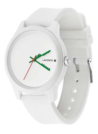 Lacoste 2011069 Men's Analog Watch – White Dial, White Silicone Strap & Quartz Movement