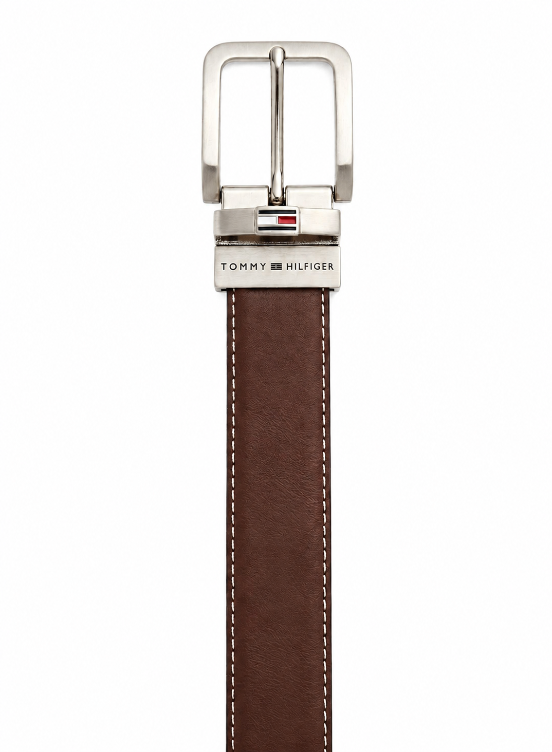 Tommy Hilfiger Men's Reversible Belt – Black & Brown Leather Belt with Silver-Tone Buckle#08