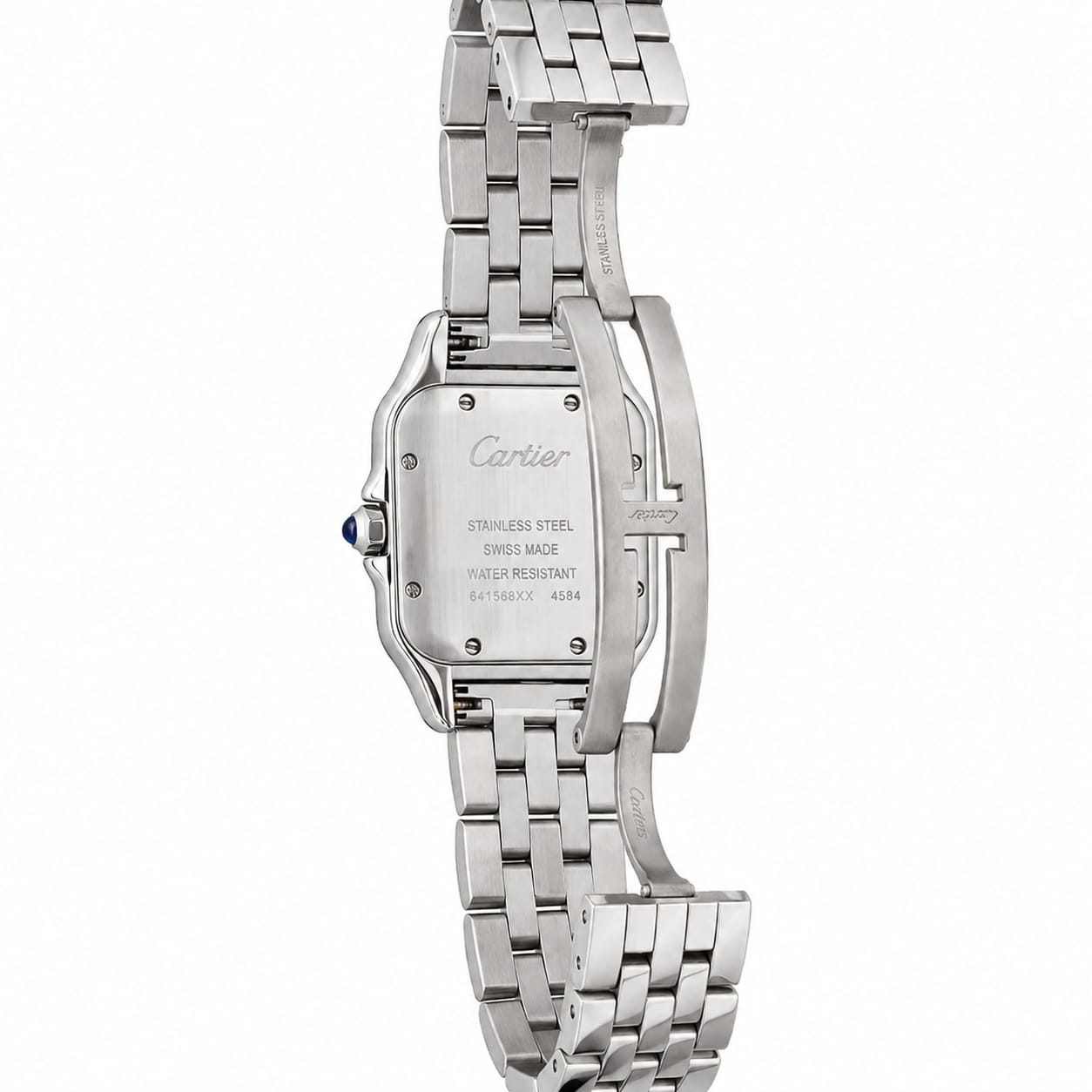 Panthère de Cartier watch burgundy red dial Silver Strap medium model