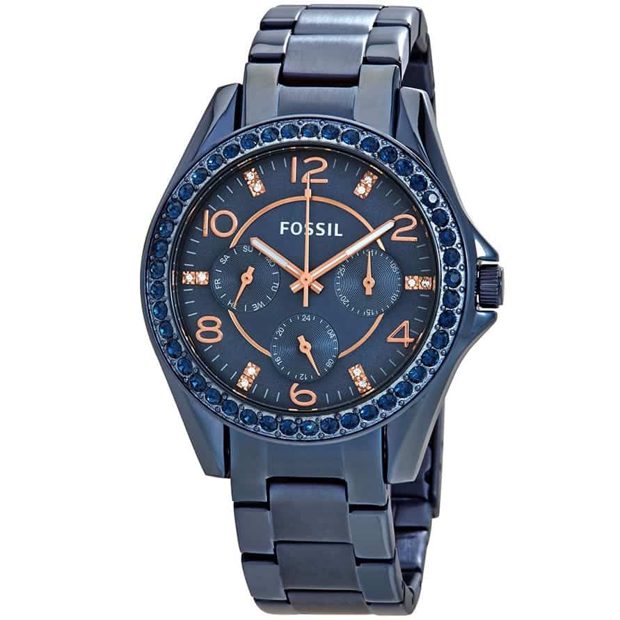 Fossil Riley Women's Blue Stainless Steel Watch ES4294