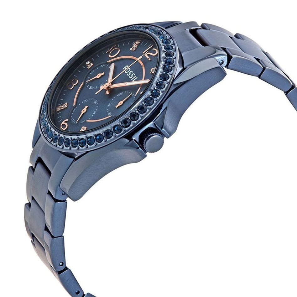 Fossil Riley Women's Blue Stainless Steel Watch ES4294