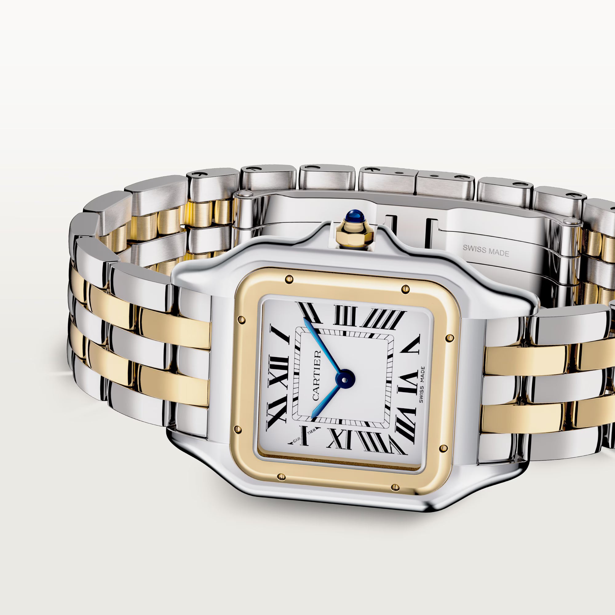 Panthère de Cartier watch White Dial Gold / Silver Strap medium model